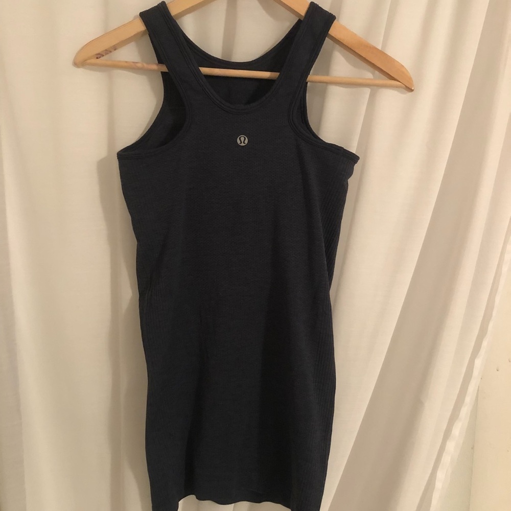 lululemon Hi-Neck Navy Blue Tank Top
